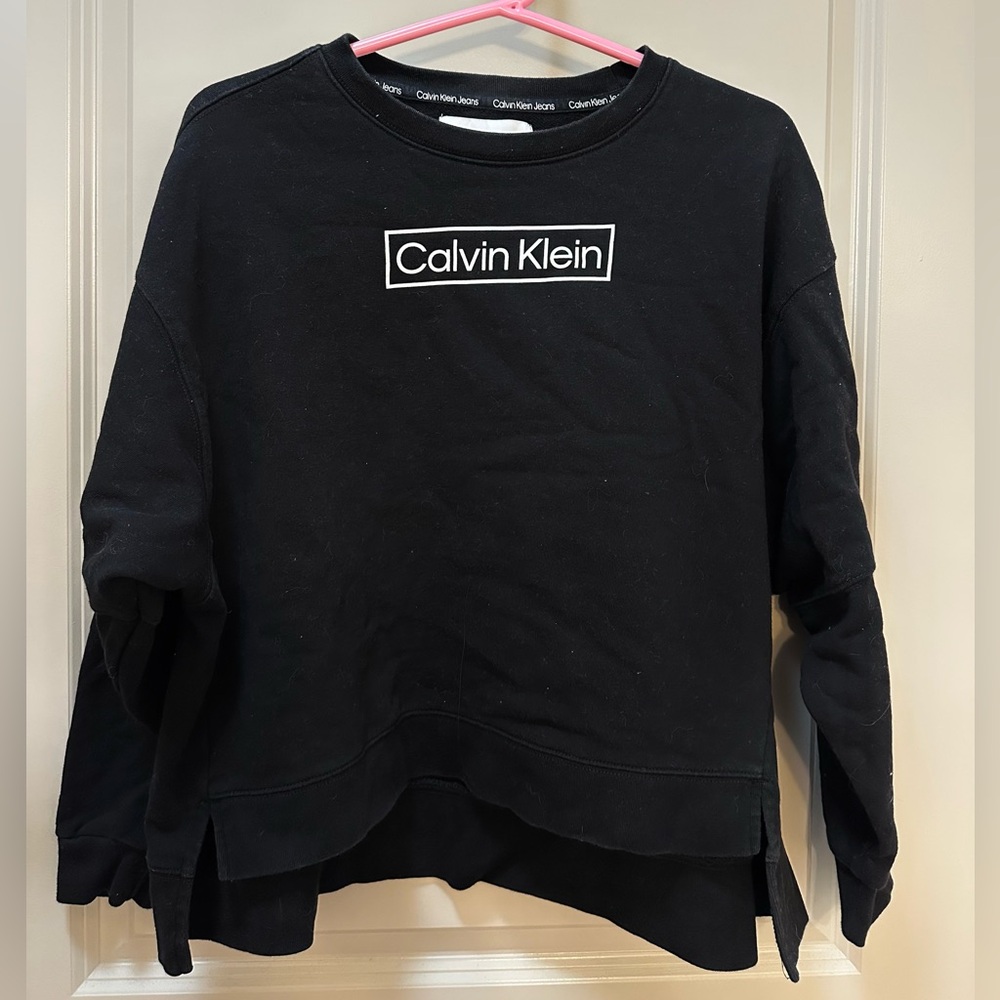 Calvin Klein Black Crop  Sweatshirt Size medium